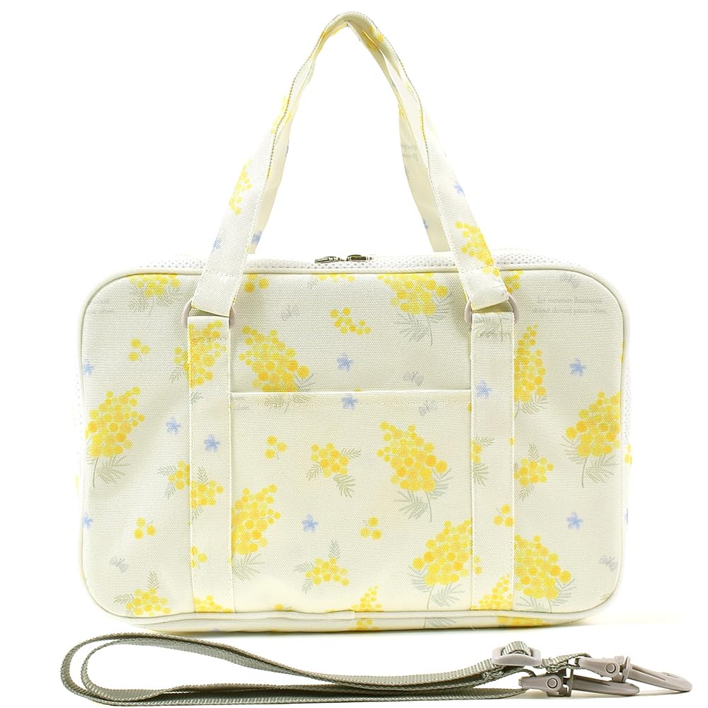 COLORFUL CANDY STYLE Calligraphy and Mimosa for Elementary School with Shoulder Includes a Free Wiping Set, Water-Repellent Lightweight, Fleur,