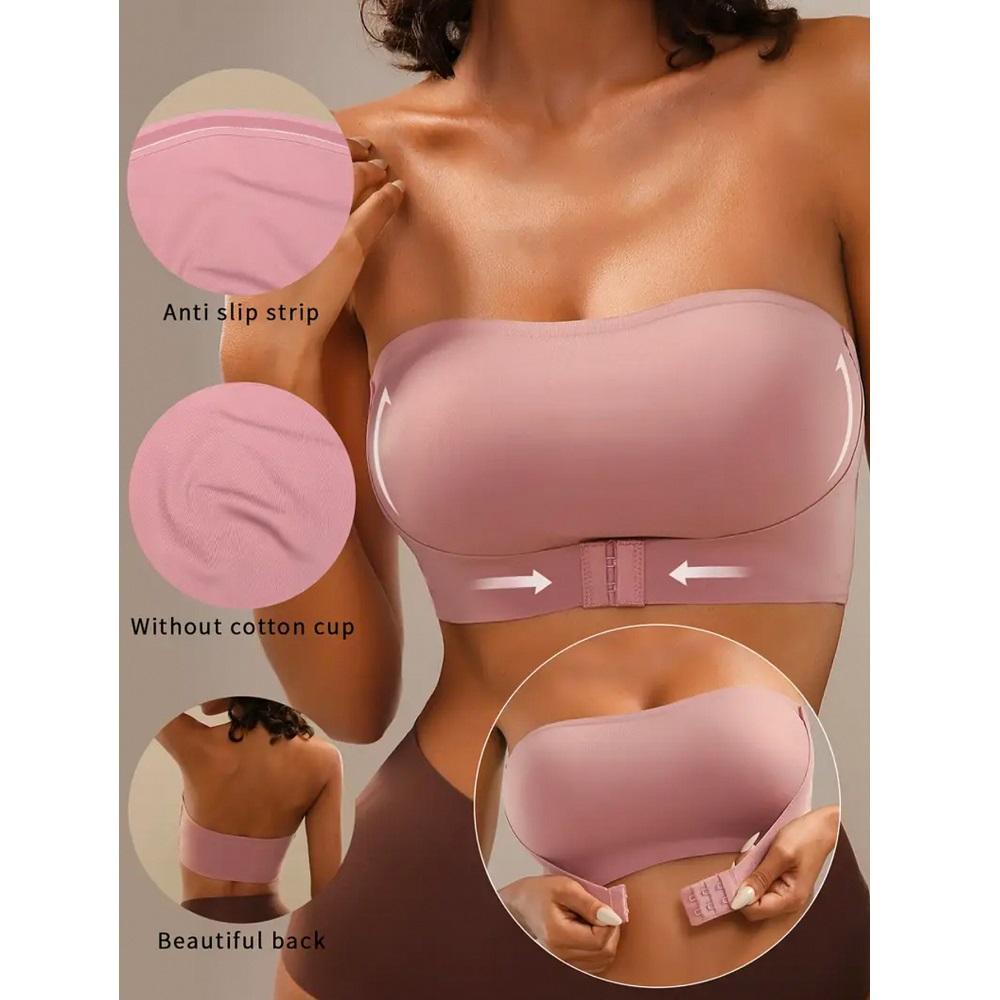 Бюстгальтер без бретелек для женщин с застежкой спереди, бесшовный бюстгальтер Push Up Tube Top, женское нижнее белье