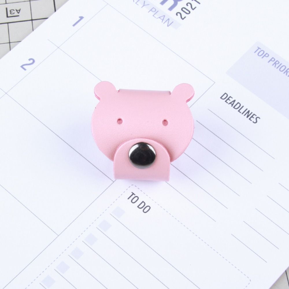 Earphone Cord Organizer Cute Animal Leather Cable Winder Anti Loss Cable Protector Clip Cartoon Bear/cattle