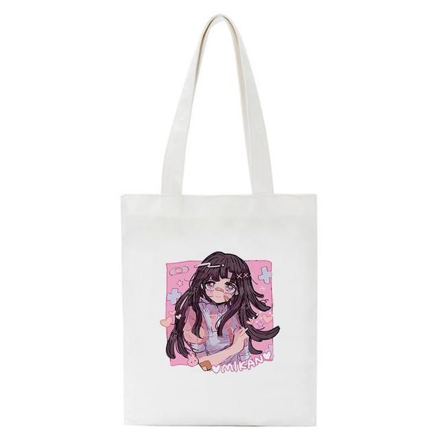 Холщовая сумка для покупок с героями мультфильмов Mikan Tsumiki, японское аниме, женская сумка на плечо, эко-сумка, многоразовые сумки для покупок для продуктов