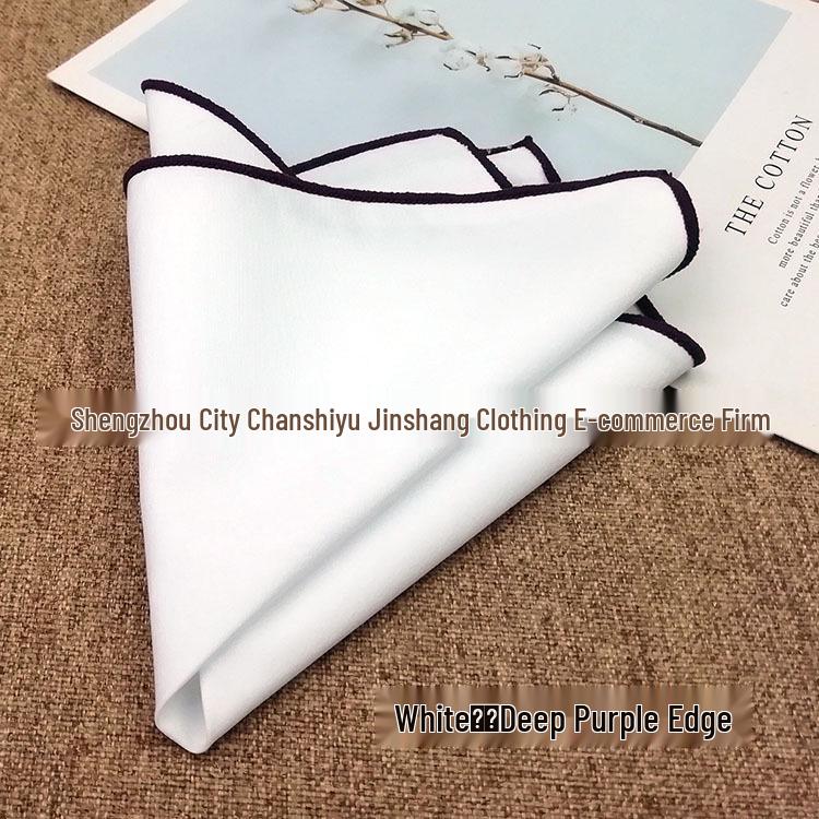 Элегантный чисто-белый хлопковый мужской нагрудный платок 23 см