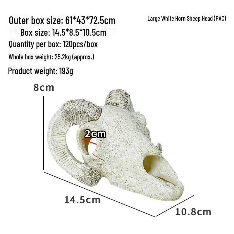Dinosaur Skull Hiding House: Pet Cattle and Sheep Landscape Skeleton Fish Tank Decoration