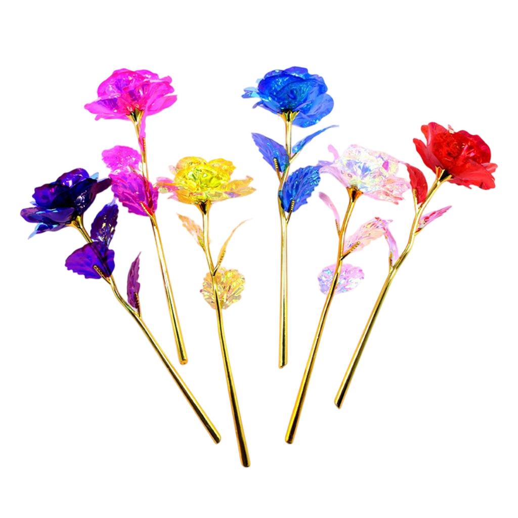 Цветная золотая фольга, имитация цветка розы, одиночный вечный цветок, не подвержен износу и не выцветает.