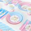 Decoration Banner Baby Shower Gender Reveal Paper Plates Party Tableware Paper Cups Cutlery Set