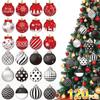 12-120pcs Wooden Dwarf Christmas Tree Ornaments Set Wood Christmas Tree Hanging Ornaments Kits Home Decor Wooden Ornaments
