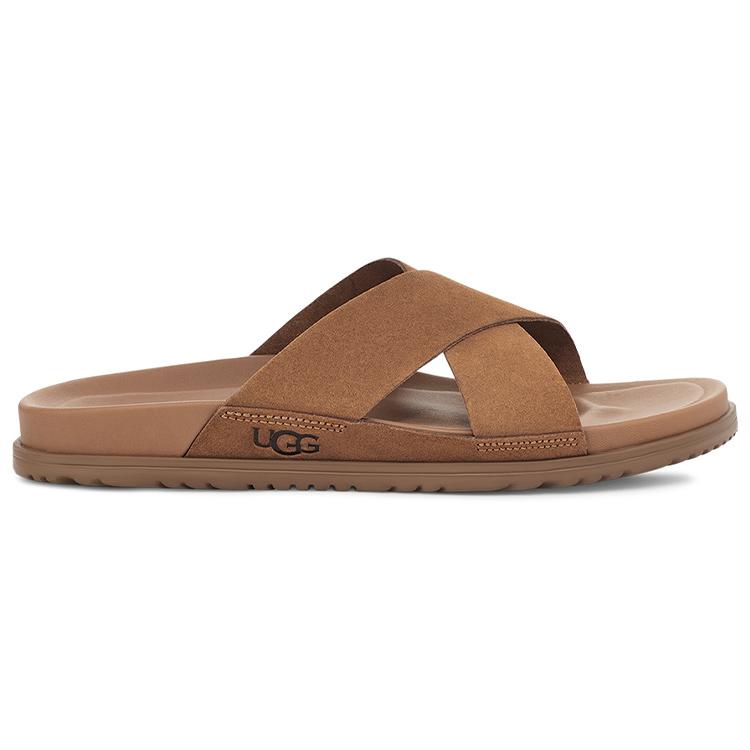 UGG Мужские тапочки Wainscott из спилка коровьей кожи, цвет каштановый 1124902-CHE