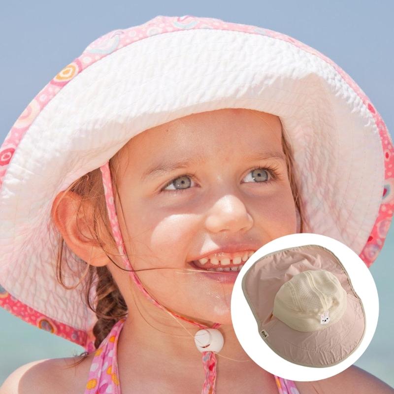 Детская панама-рыбацкая шляпа, быстросохнущая детская сетчатая панама, панама-рыбацкая шляпа для малышей с защитой от солнца, шляпа с шейным клапаном, детский аксессуар