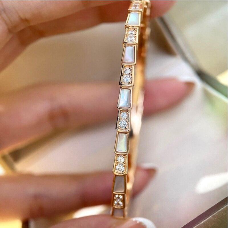 Charms 925 Sterling Solid Silver Bracelet Heart T-Bar Cuff Chain Sparkling Gold Disc Clasp Snake Chain Bracelet Women Jewelry