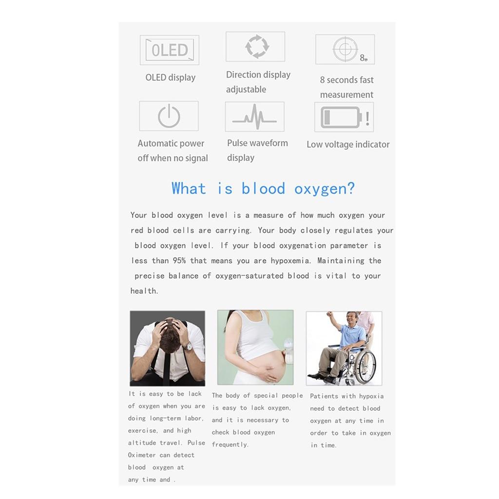 Fingertip Blood Oxygen Saturation Monitor With LED Screen | Digital Readings