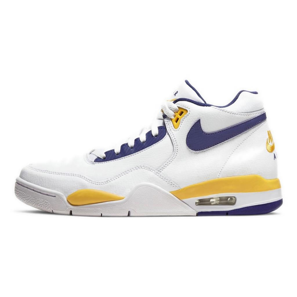Nike Flight Legacy Poseidon's Call Abrasion Resistant Mid top Vintage Basketball Shoes Men's White Blue BQ4212-102(Team864-)
