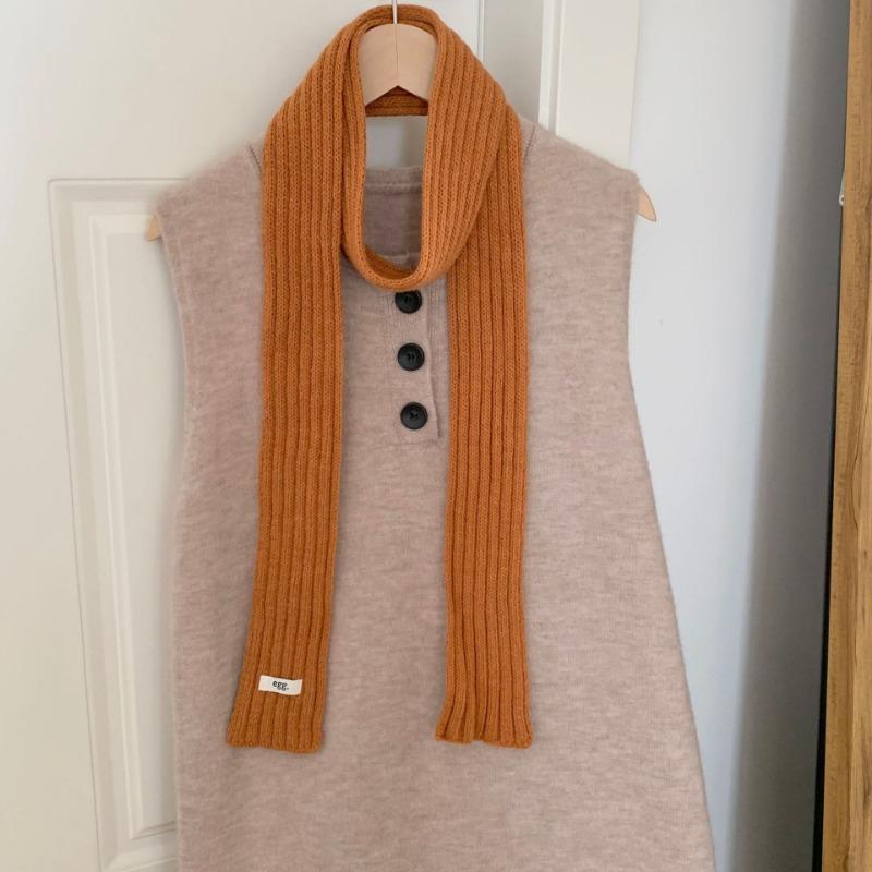 Scarf Atmosphere New Fashion Long Thin Baguette Dopamine Color Knitted Wool Scarf Scarf