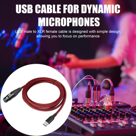 Кабель-адаптер USB папа к XLR мама Простой в использовании Универсальный кабель-конвертер для микрофона Plug-and-Play Студийный аудиокабель