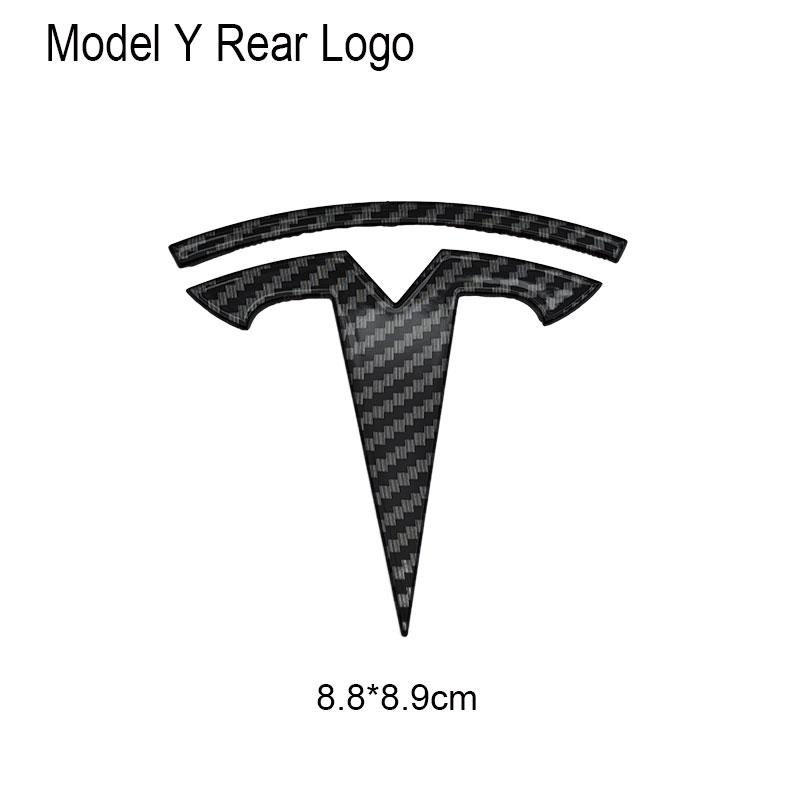 UBLM4 3D ABS Car Front Head Hood Emblem Rear Trunk Badge Sticker For Tesla Model 3 Model Y Replacement Decoration Decals Accessories