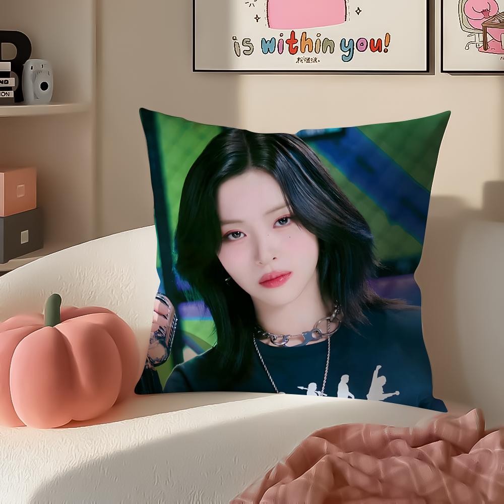 Kpop IITZY Cushion Cover Pillowcase Short Plush Invisible zipper Room Sofa Cushion Cover