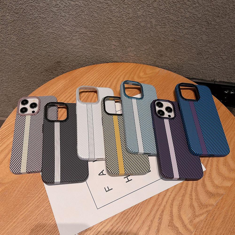 Чехол для телефона из углеродного волокна для iPhone 11 12 13 14 15 16 17 Pro/ Pro Max Задняя крышка телефона Текстура углеродного волокна