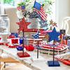 Patriotic Table Wooden Sign Memorial Day Table Decor Wooden Table Centerpieces Sign Independence Day Table Topper 7.4 Party Desk Home Decor America