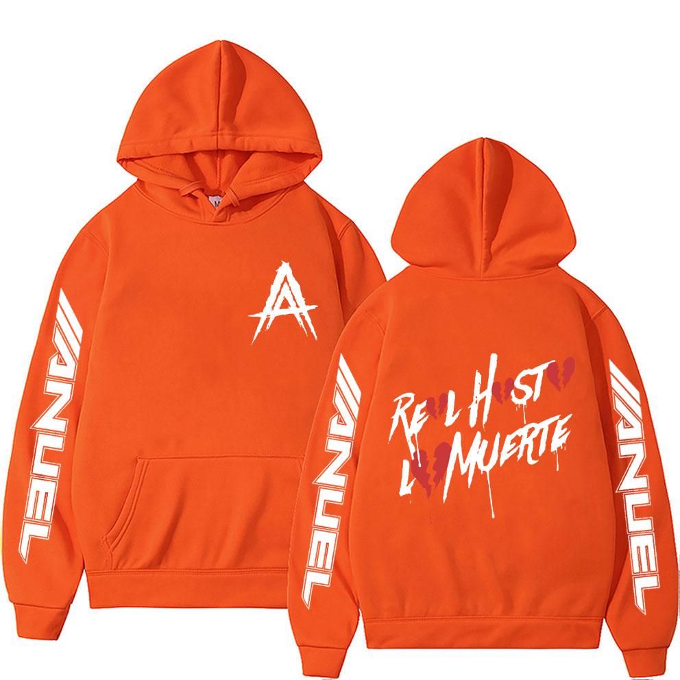 Худи Anuel AA Real Hasta La Muerte Мужские Женские Модные Эстетичные Хип-Хоп Толстовки Оверсайз Худи