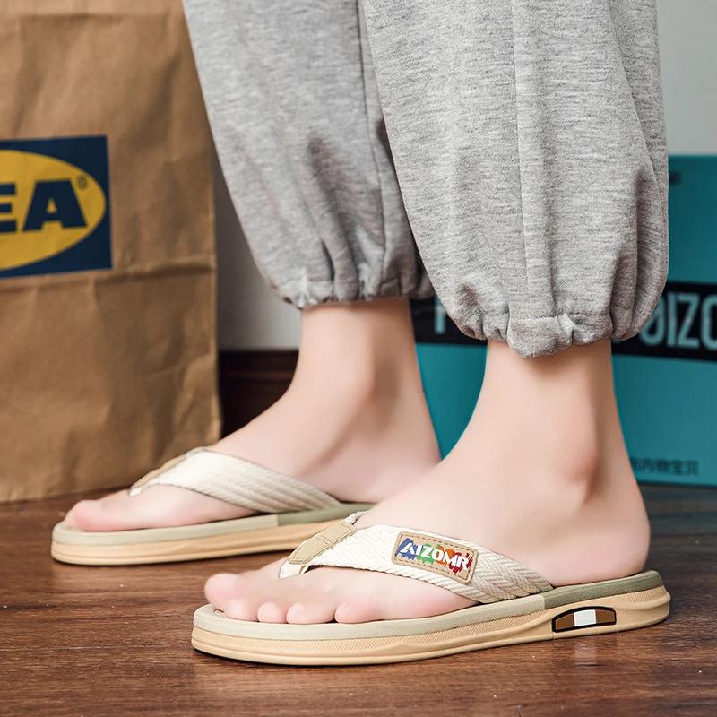 Модные мужские шлепанцы для лета, противоскользящие и устойчивые к запаху, импортные шлепанцы с клипсой для мужских уличных пляжных сандалий