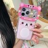 Милый 3D чехол-медвежонок Rilakkuma для iPhone 16 Pro 15 14 13 16 17 Pro Max, чехол с цепочкой, противоударный Funda, милый чехол