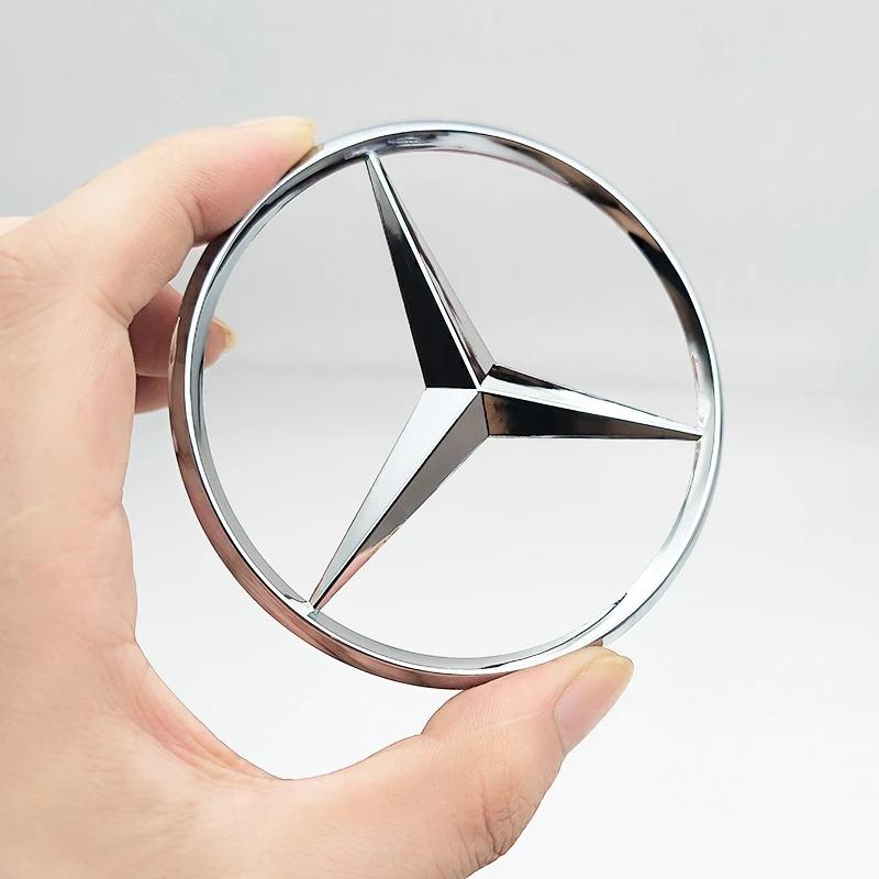 90mm ABS Chrome Black Logo Mercedes Emblem Rear Star Badge For Mercedes Benz W203 W206 W212 X253 W167 W166 W247 C E GLA GLC GLE