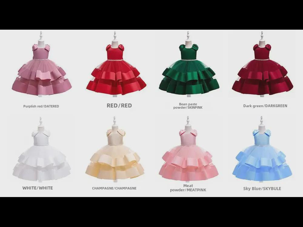 Платье-пачка принцессы европейского и американского производства: Рукава-банты для девочек-цветочниц для детских выступлений и повседневной одежды