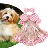 Dog Dress Floral Pattern Pet Skirt with Bow Decorations Breathable Comfortable Pet Dress