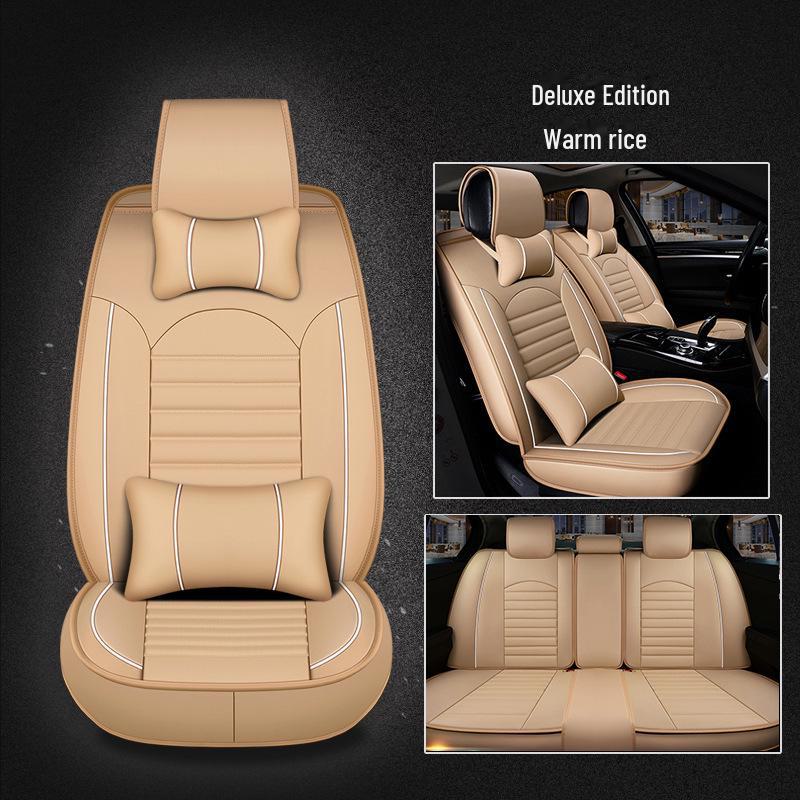 Универсальные кожаные подушки для сидений автомобиля на пять мест для всех сезонов - F-31