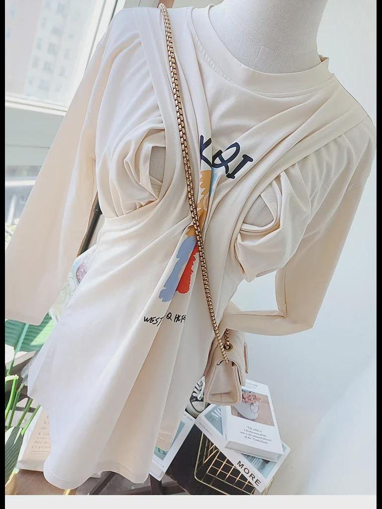 Футболка с длинными рукавами для беременных и кормящих матерей с боковыми разрезами для кормления грудью в послеродовой период - повседневная осенняя одежда