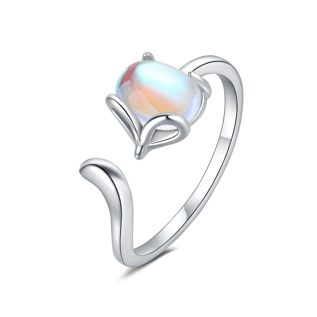 Кольца из стерлингового серебра 925 пробы с кроликами, пандами и животными, открывающиеся, для женщин, регулируемое кольцо на палец, украшения для личности девушки, подарки для вечеринок 2025