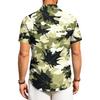 Men's Casual Loose Fit Hawaiian Print Short Sleeve Shirt Button Down Beach Vacation Shirt Lightweight Breathable Summer Top