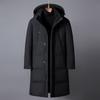 Winter Down Jackets for Men Outerwears Casual Thick Warm White Duck Down Long Coat Hooded Middle-aged Men's Parka