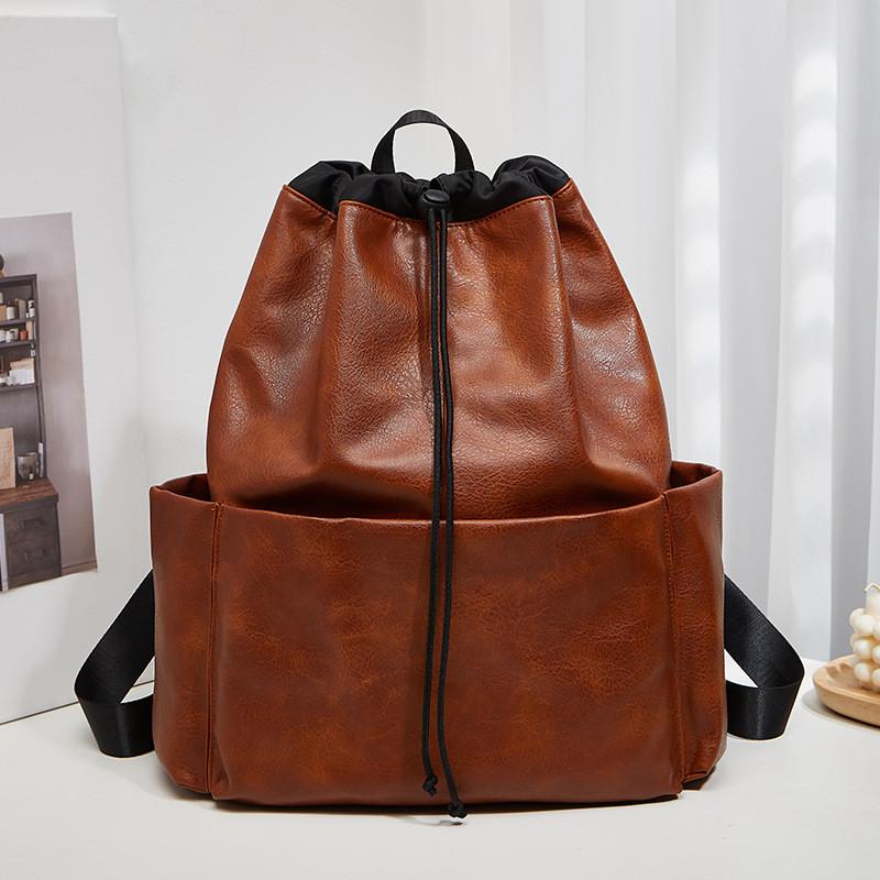 IELGY Large Capacity Drawstring Pocket Backpack Fashion Backpack Casual Water Repellent