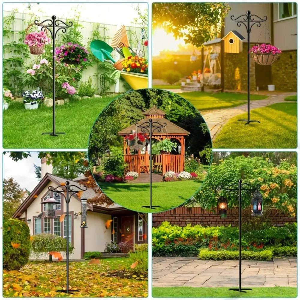 Черные подвесные крюки для корзин, регулируемые крюки для растений, металлические пастушьи крюки, для помещений и улицы