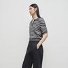 Women's Academic Style Striped Polo Knit Top