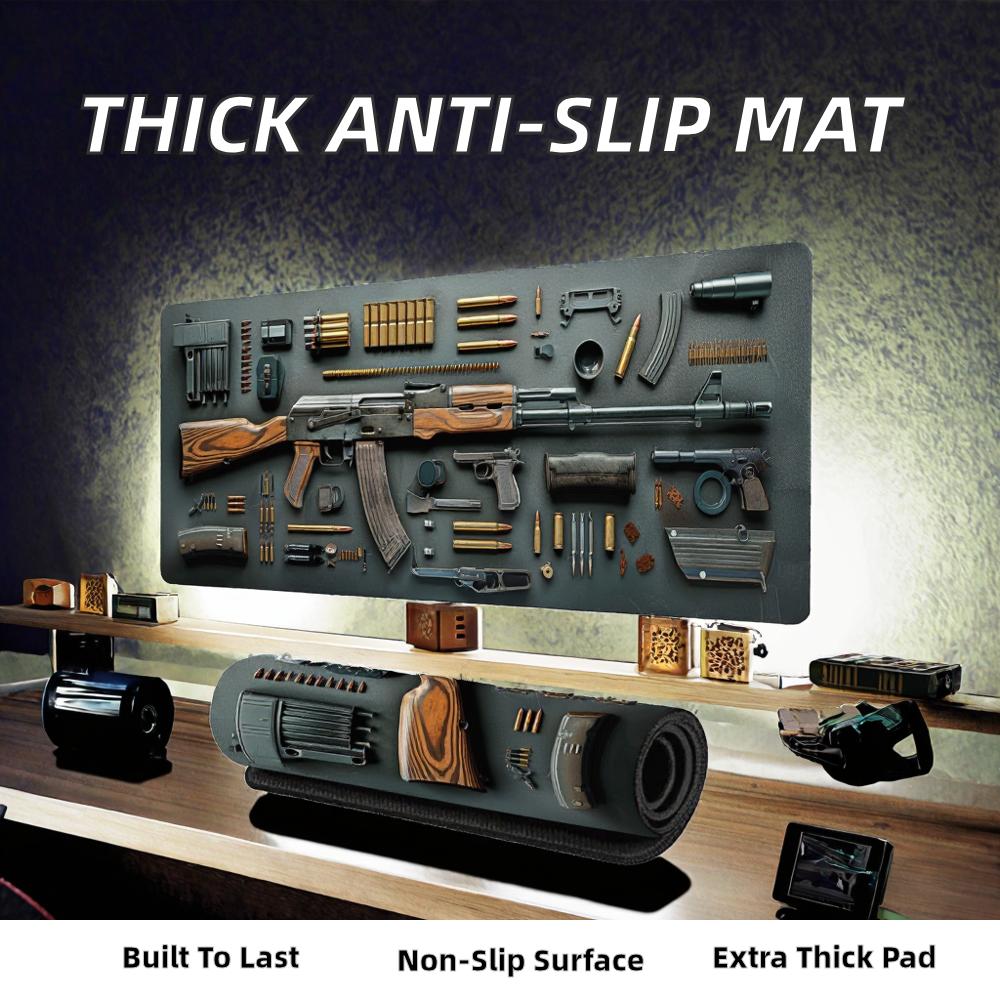 Custom Design Large Double Thickness Square Gun Mat Anti-Slip Gamer Mouse & Keyboard Pad Simple Comfortable Natural Rubber Stock