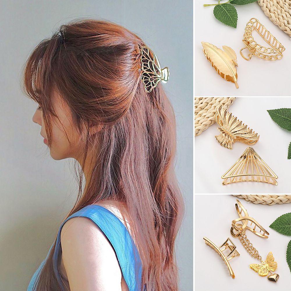 Headwear Styling Tools Hair Pins Metal Hairgrip Hollow Out Barrettes Hair Claws Butterfly Tassel