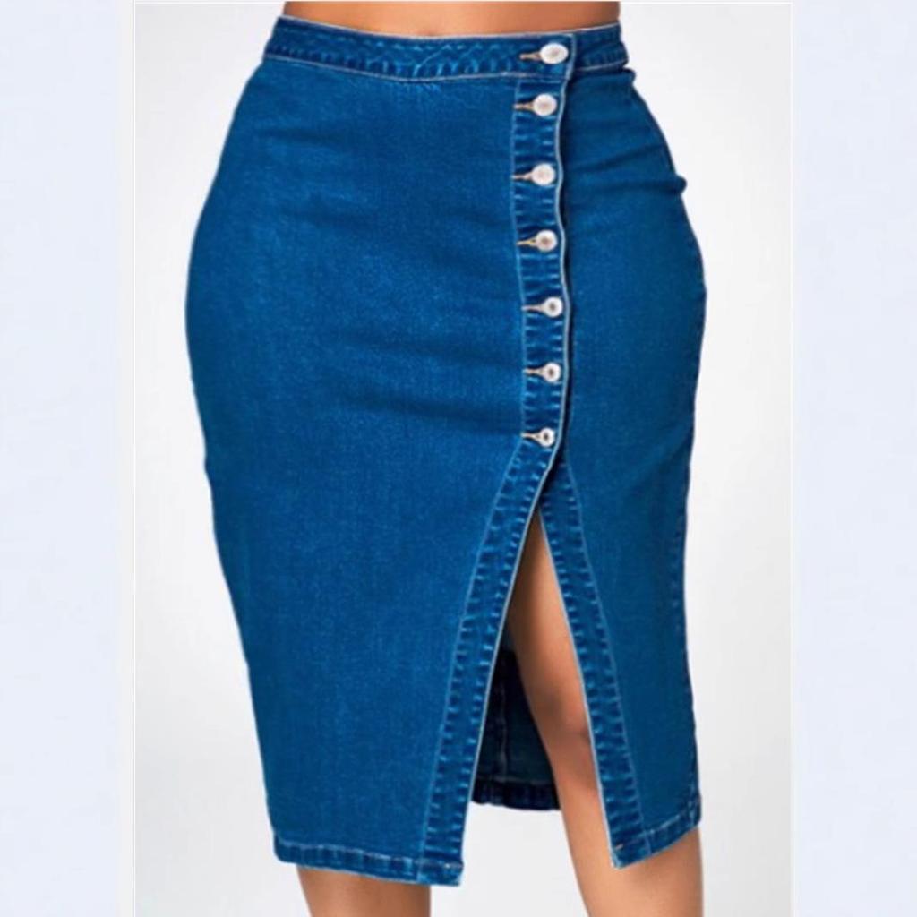 European and American Plus Size Fashion Denim Wrap Skirt