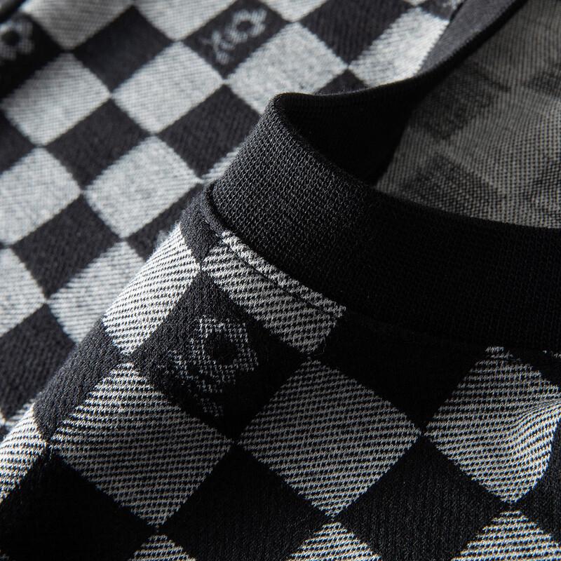 Montagut Men's Checkboard Jacquard Round Neck Sweatshirt