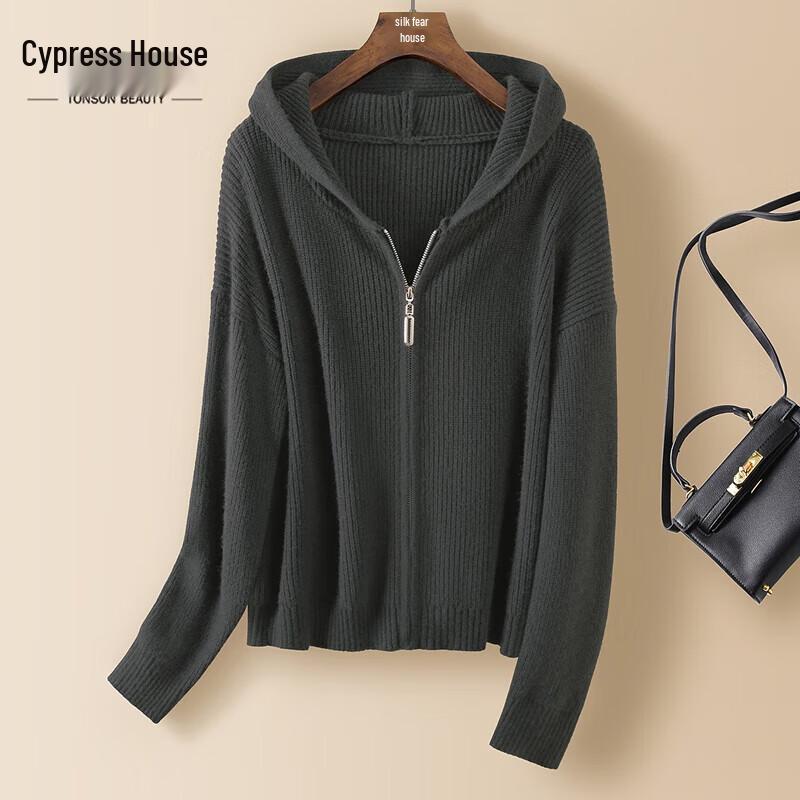 Women's Short Hooded Dropped Shoulder Sweater