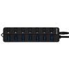 CE Certified 7-Port USB 3.0 Hub 4ft Cable 5Gbps Speed High-Speed ROHS Individual Switches Data Transfer PC Laptop Rubber Oil