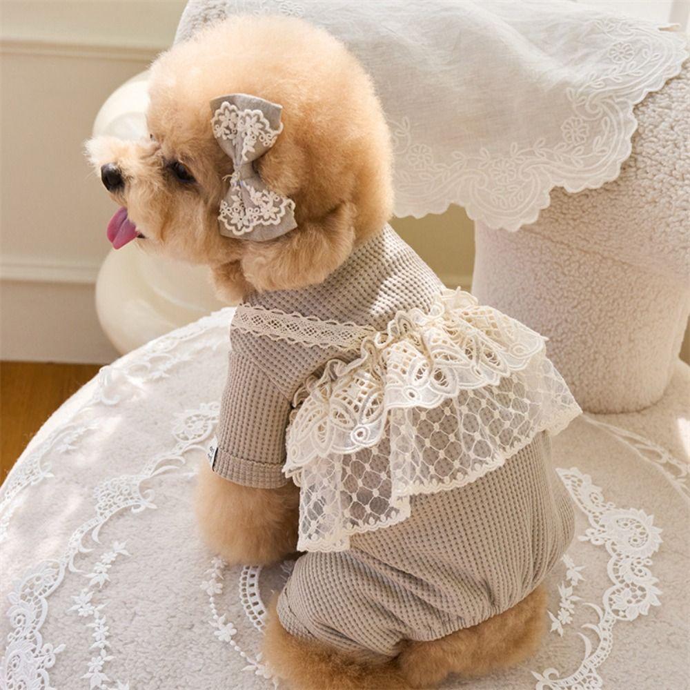 Lace Camisole Pet Spring Summer Jumpsuit Soft Pet Four Legged Coat Pet Supplies Dog Pajamas  Autumn