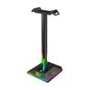 RGB Gaming Headphone Stand Dual USB Port 3.5mm Audio Port 10 Lighting Effects Desktop Gaming Headset Holder Hanger for Gamer PC