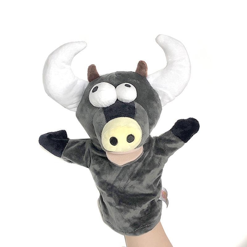 Stuffed Plush Animals Playthings Hand Finger Story Puppet Kawaii Dolls Learning Infant Playthings Duck Lamb Cow Dog Horse Kids Toy Gift Idea