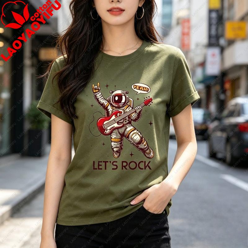 Space Astronaut Graphic T Shirt for Unisex Unisex Casual Cotton Short Sleeve Tee Streetwear Space Lover T Shirt