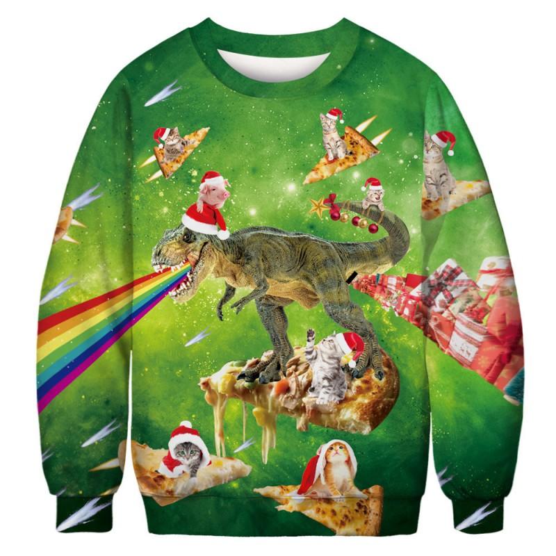 Grinch Christmas Cartoon Hoodie Unisex Long Sleeve Crewneck Sweatshirt Teens Casual Print Top