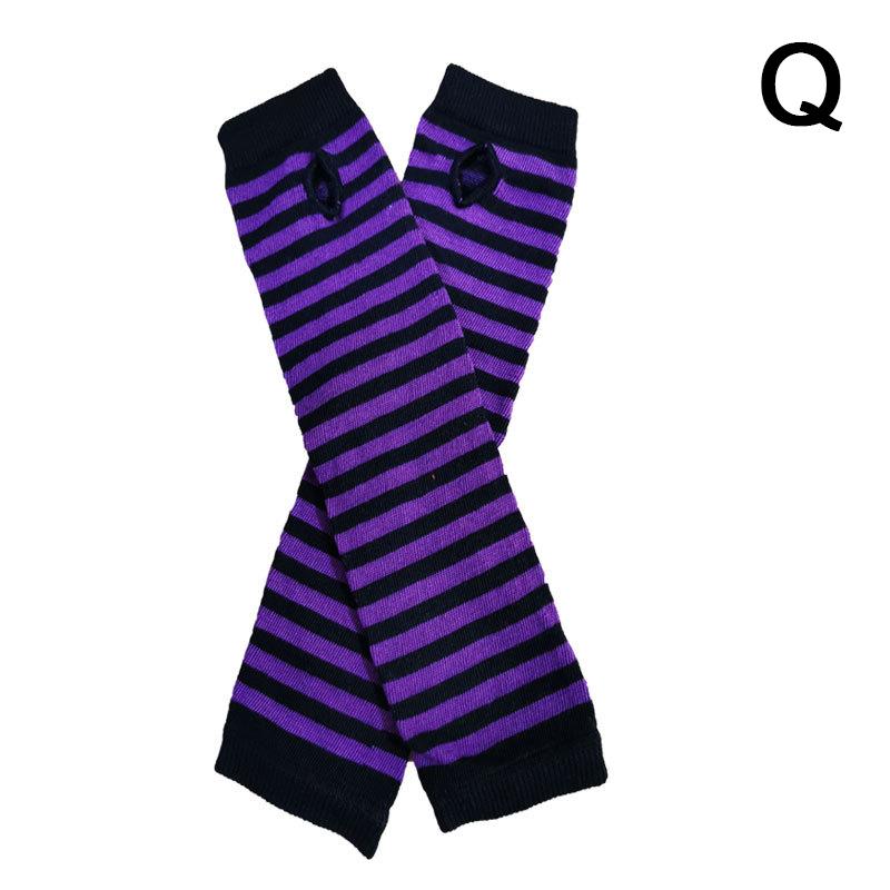 1 пара женских полосатых перчаток, длинные перчатки без пальцев, теплые перчатки с длинными рукавами, подарок для девочки