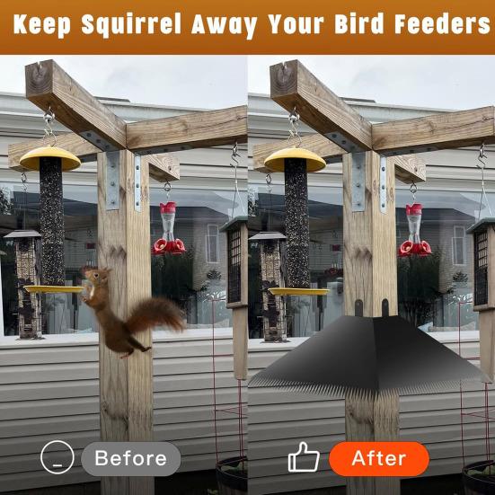 Защитный экран от белок, крепление на столбе, металлический ограничитель от белок, наружный квадратный экран от белок для защиты подвесных кормушек и домиков