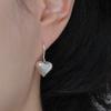 POSTLUDE [SILVER] PUFFY HEART HOOK EARRINGS
