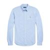 Polo Solid Color Badge Embroidered Single-Breasted Polo Shirt With Long Sleeves Men Shirts Blue 710932545-001