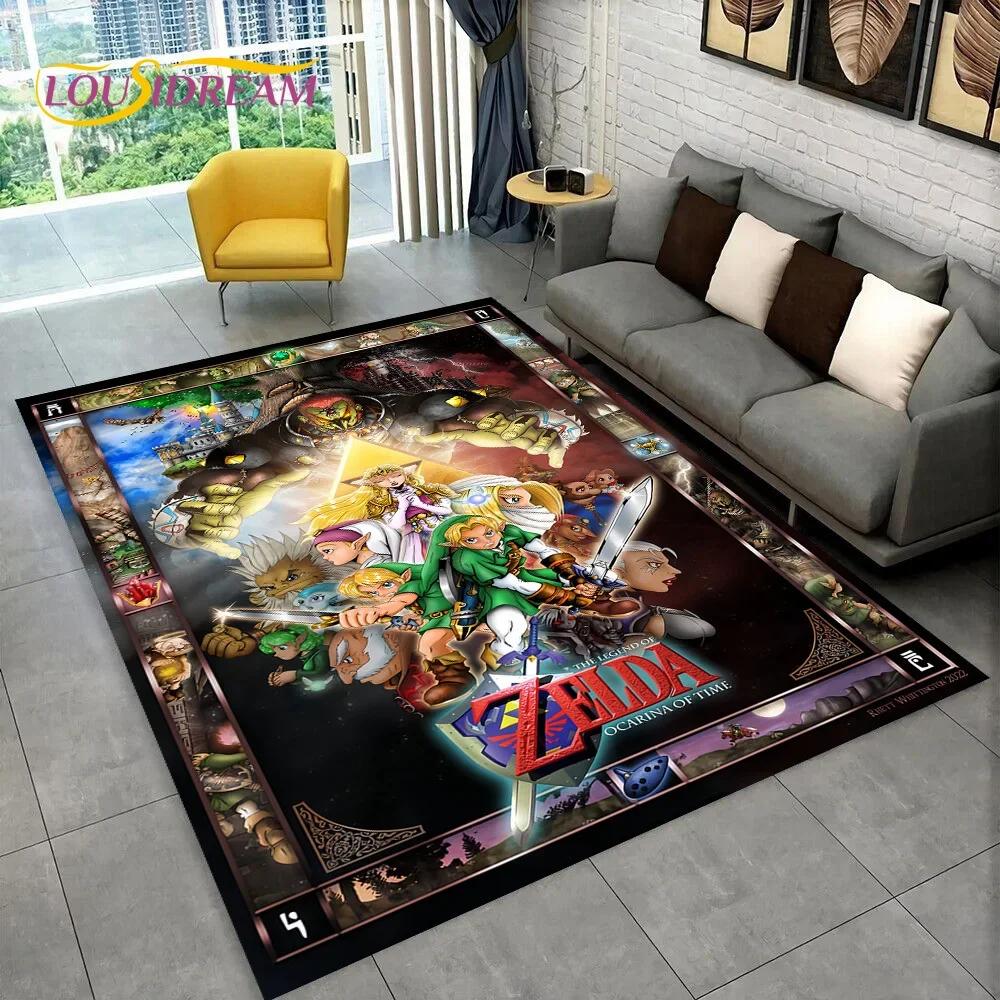 2025 3D Z-Zelda2 Game Cartoon Rug Carpet for Living Room Bedroom Home Decor,Floor Mat Non-slip Decoration for Sofa Doormat Kids